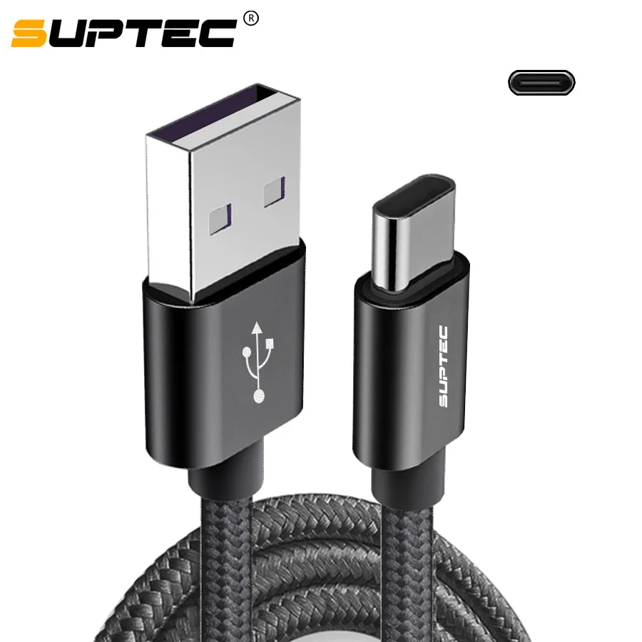 

SUPTEC New Durable Braided Nylon USB Type-C Cable for Samsung Xiaom Huawei USB Type C Data Charging Cable USB-C Charger Cord