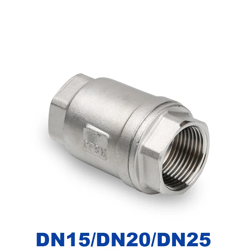 High quality Stainless Steel 201 304 316 In-Line Spring Vertical Check Valve DN15/DN20/DN25/10 1/2 3/4 1 inch 2 way check valve