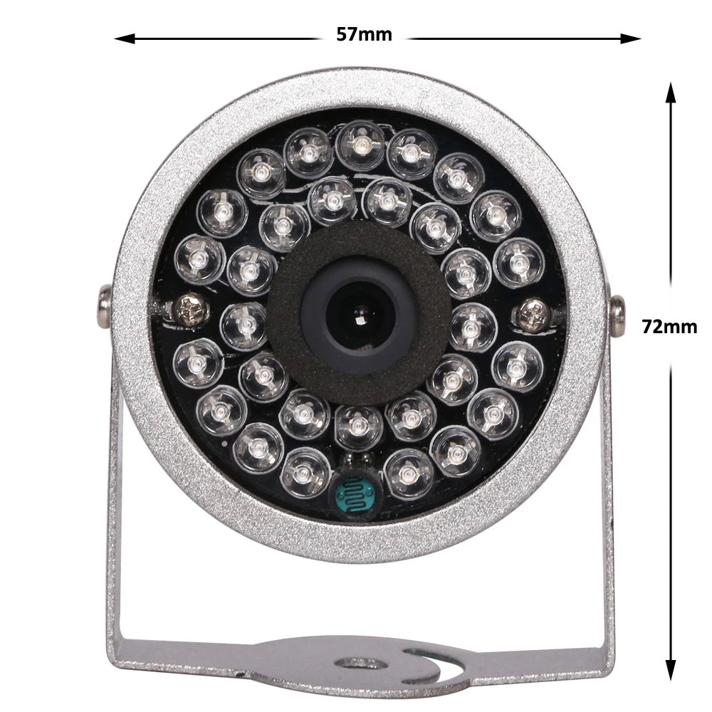 AZISHN CMOS 700TVL With Audio surveillance 30 LED  night vision Security Outdoor Color metal shell Waterproof CCTV Camera