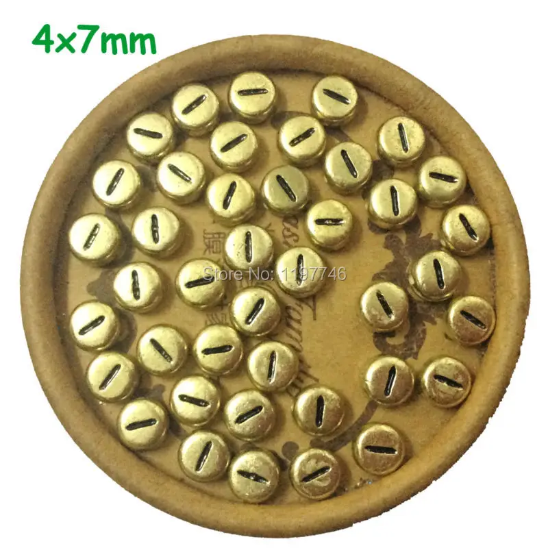 Gold Coin Number Flat Round Acrylic Spacer Beads Fit DIY Necklace Making Jewelry Findings Handmade Gift For Women 4*7mm 3600pcs