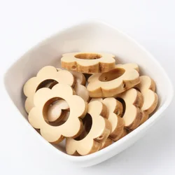 10pcs Natural Flower Garland Pattern Wooden Spacer Beads For Jewelry making DIY 26mm MT1499X