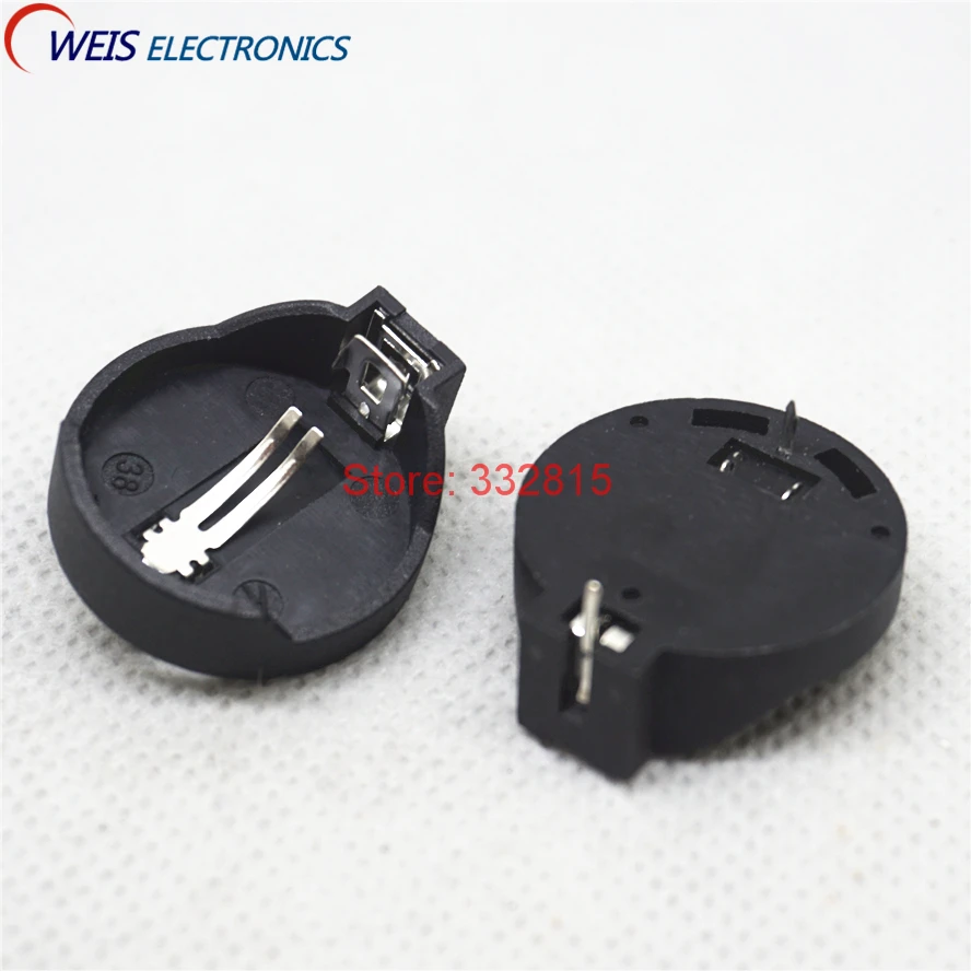 100PCS SMD button battery holder for 3V CR2032 CR2025 socket Computer motherboard battery holder good quality Free shipping D.