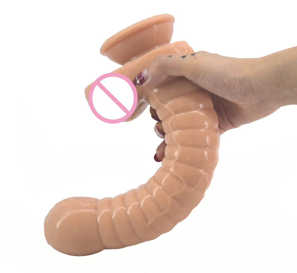 FAAK long silicone dildo realistic foreskin beads penis with suction cup big anal dildo butt plug sex products women masturbator