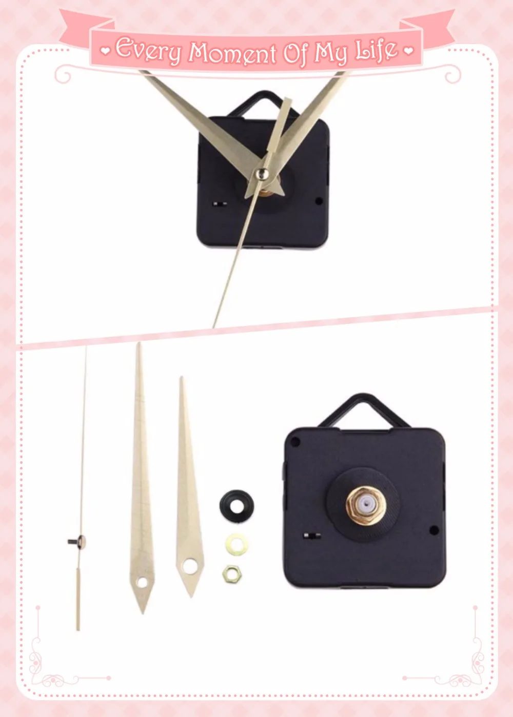 

Clock Quartz Movement Mechanism silver/gold Hands Repair Kit Tool Set With Hook 100sets