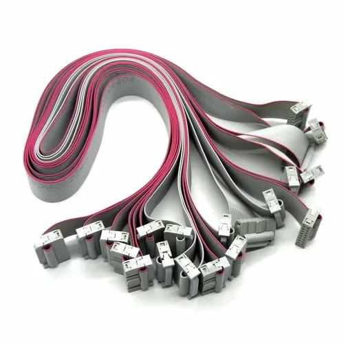 Imagen 2 del producto 10 unids/lote 60cm 140cm de longitud Cable plano 16p 2,54mm extensión de paso Cable plano de cinta gris Cable de datos para señal de pantalla LED