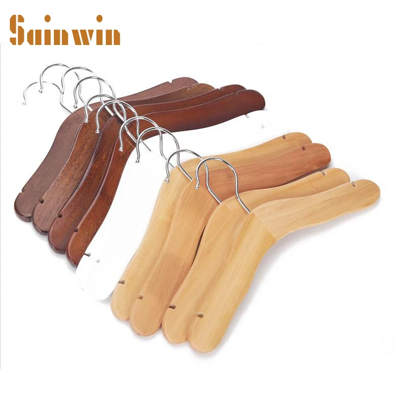 Sainwin 10pcs/lot  Top Quality  Kids Wooden Hangers for Clothes Children Small Hanger Natural Wood Baby Clothes Rack