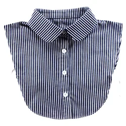 Camisa de cuello desmontable para mujer, suéter de cuello falso, blusa de solapa blanca y negra, accesorio de ropa