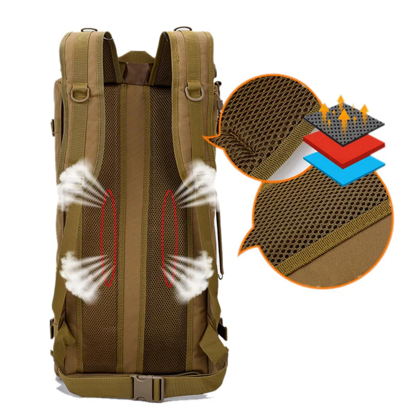 Imagem -05 - Mochila de Nylon Tactical Molle Travel Bolsa Montanhismo e Escalada Multi-function Outdoor Bolsa Caminhadas e Camping 60l 50l