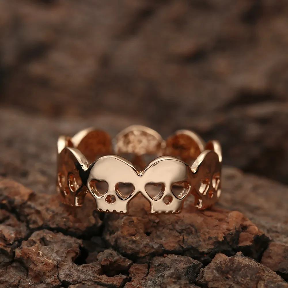 Punk Skeleton Skulls Ring For Women Men Female Girls Cool Vintage fashion Gold Fashion Rings Boho Chic Jewelry Birthday