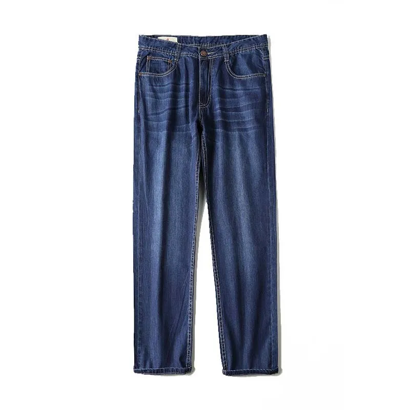 Pantalones vaqueros ajustados informales de negocios para hombre, Jeans elásticos finos transpirables de moda, 27-48 talla grande, novedad de verano de 2019