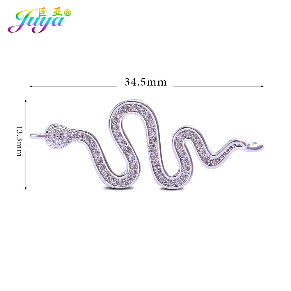 Juya Wholesale Talisman Jewelry Findings Gold/Rose Gold Charms Snake Connectors For DIY Bracelet Earrings Jewelry Making