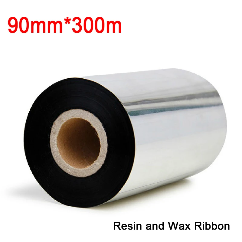 

3.54 inch *984.5ft (90mm*300M) (2pcs/lot) resin and wax ribbon for Label & barcode printer to print transfer labels