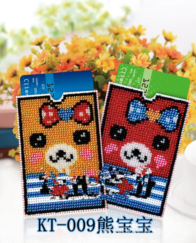 DIY Beads Cross Embroidery Handmade Card Sleeve Cartridge Grid Pearl Embroidered 2019 Cute Girl Gift New Wholesale