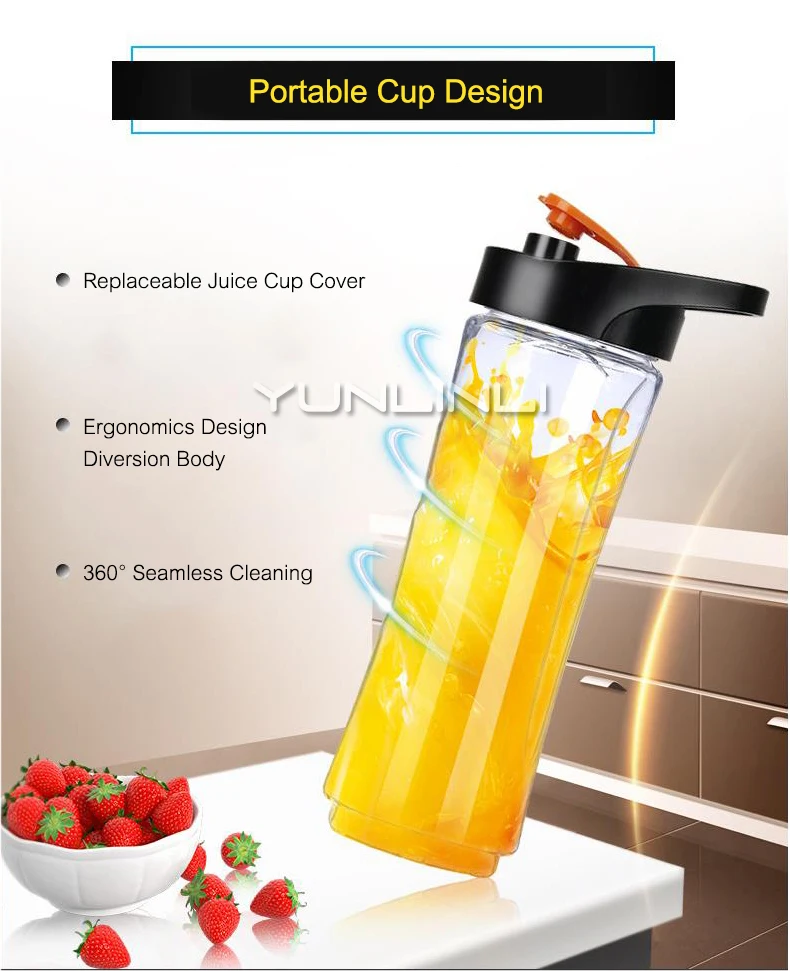 Tragbare Entsafter 600ml Mini Entsaften Maschine Haushalt Mini Entsafter Saft Squeezer YYJ-A001