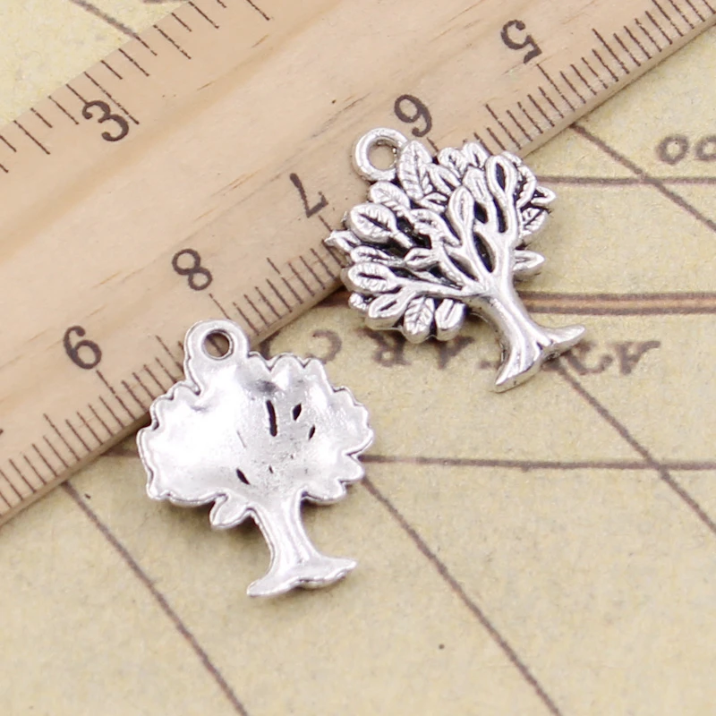 20pcs Charms Life Tree 22x17mm Tibetan Bronze Silver Color Pendants Antique Jewelry Making DIY Handmade Craft