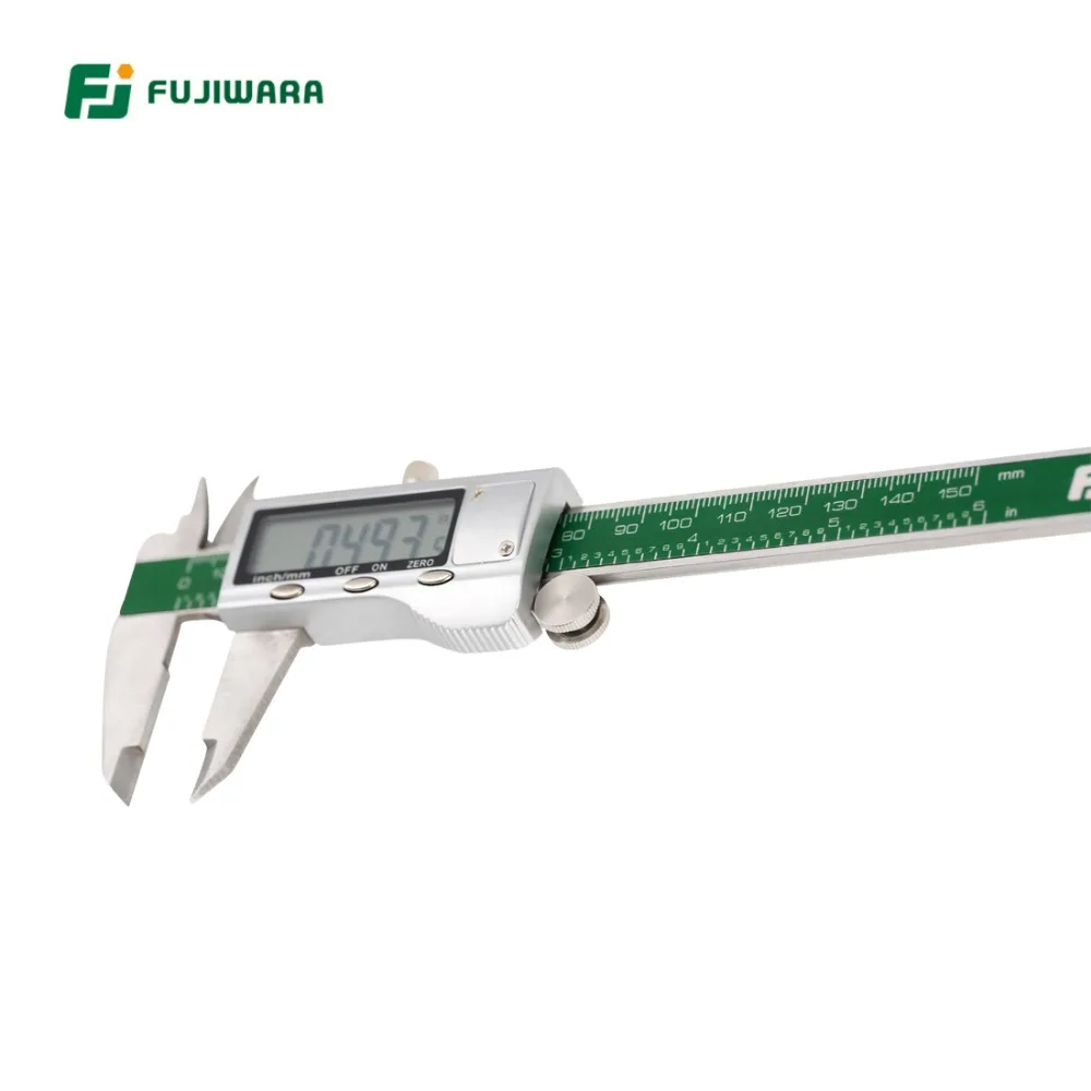 FUJIWARA Stainless Steel Digital LCD Electronic Vernier Caliper MM/Inch 0-150MM Accuracy 0.01mm Plastic Box Packing