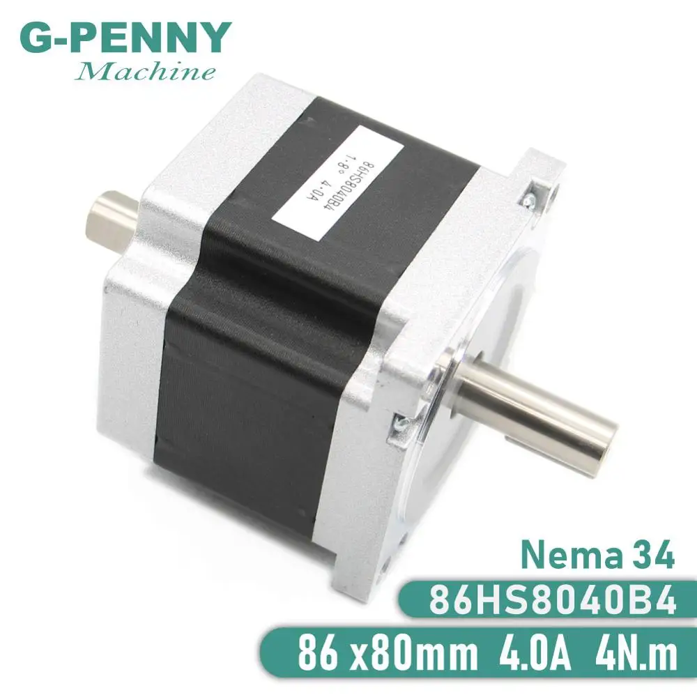 NEMA 34 CNC Stepper Motor 86x80mm 4.0A Dual Shaft Nema34 Stepping Motor For CNC Wood Working Machine