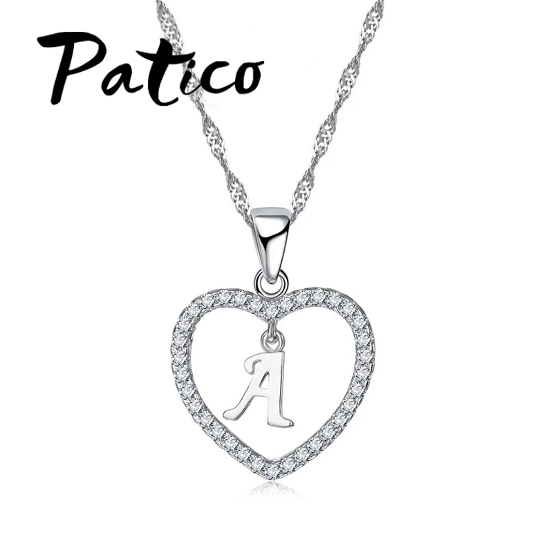 Top Quality Letter Pendant Necklace 925 Sterling Silver Color Trendy English Letter Design Summer Style Jewelry Accessory