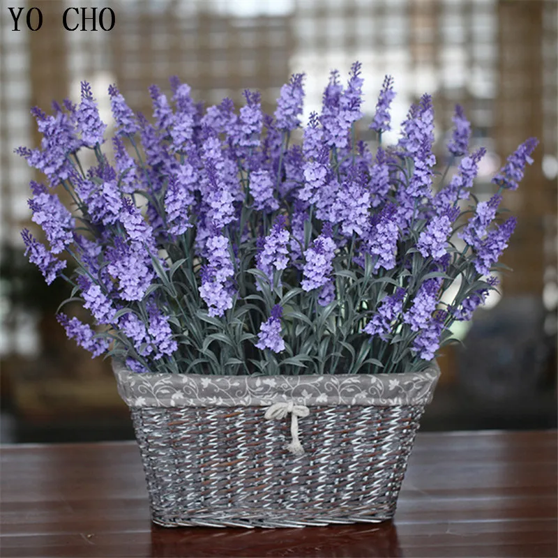 Mauve Romantic Provence Decoration Lavender Flower Silk Artificial Flower Simulation Grain Plant Wedding Party Garden Decoration