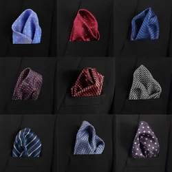 Vangise Mens Pocket Squares Dot รูปแบบสีฟ้าผ้าเช็ดหน้าแฟชั่น Hanky สำหรับผู้ชายชุด 22 ซม.* 22 ซม.