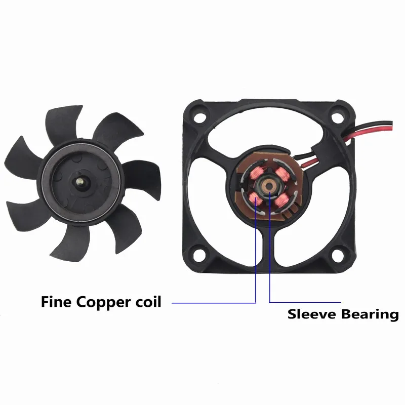 100 Pieces Gdstime 5V 5010 50x50x10mm 5cm Heatsink Brushless DC Cooling Fan 50mm x 10mm 2Pin 2.0