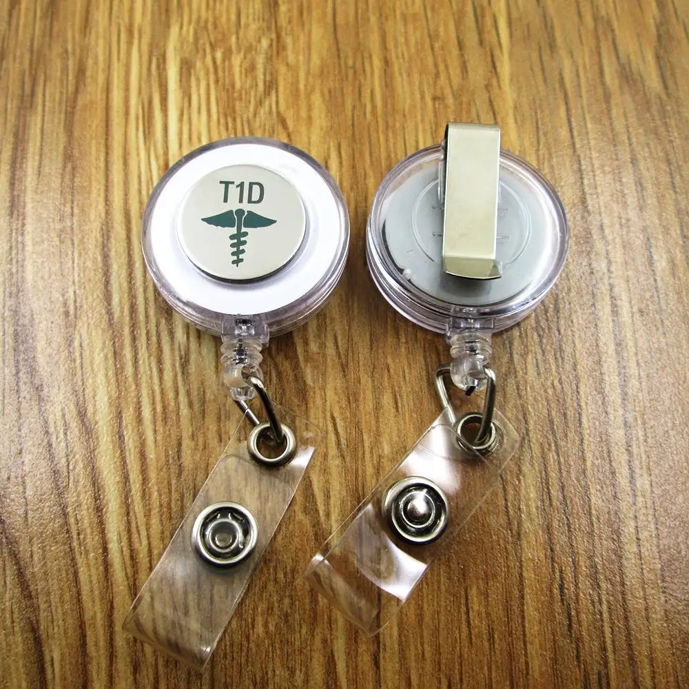 T1D ID Badge Reel for Docter Nurse Teacher Student retractable recoil id badge holder work fun