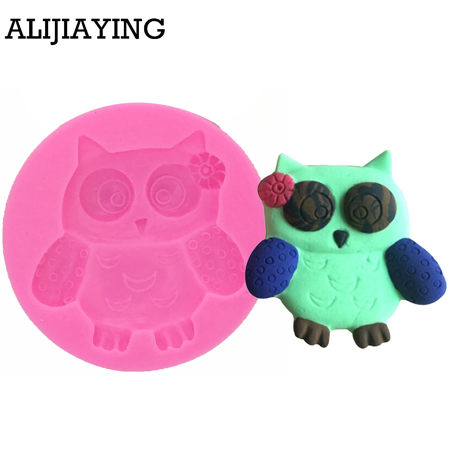 M0166 Animal Cartoon Owl Bird Silicone Fondant Soap 3D Cake Mold Cupcake Jelly Candy Chocolate Decoration Baking Tool Moulds