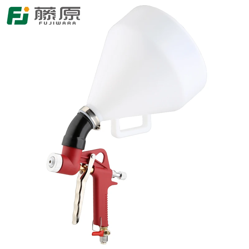 FUJIWARA Diatom Mud Lacquer Spray Gun 3-nozzles Hopper Gun Pneumatic Spraying Machine Relief Paint Spray Gun