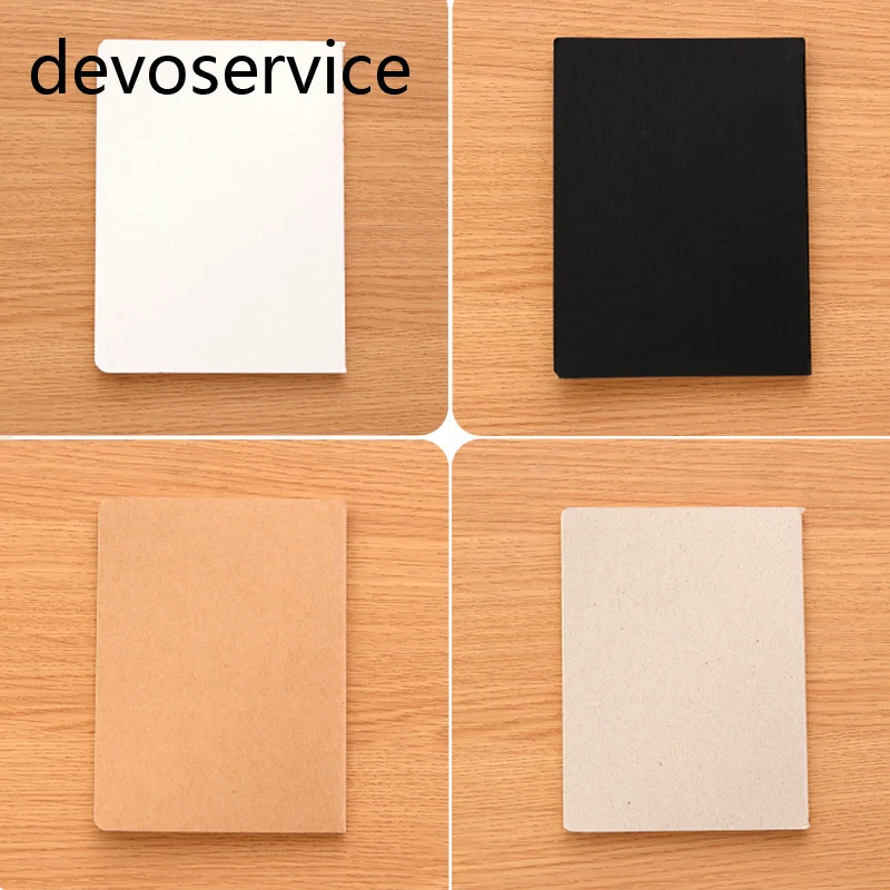 DIY A6 Vintage Kraft Paper Notebook With Blank Paper Creative Sketch Black Brown Notebook  Book Kids Gift Korean Stationery