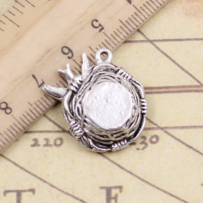 10pcs Charms Swallow bird\'s Nest Eggs 24x19x8mm Tibetan Silver Color Pendants Antique Jewelry Making DIY Handmade Craft Pendant