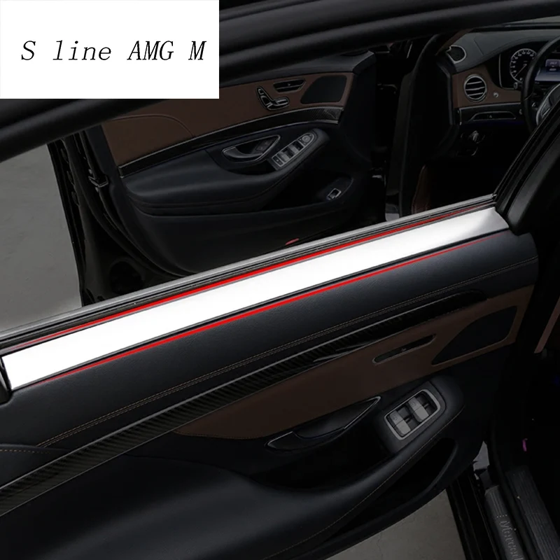 

Car styling Interior Handle Covers Trim Door Bowl Stickers decorative for Mercedes Benz S Class W222 2014-2017 auto accessories