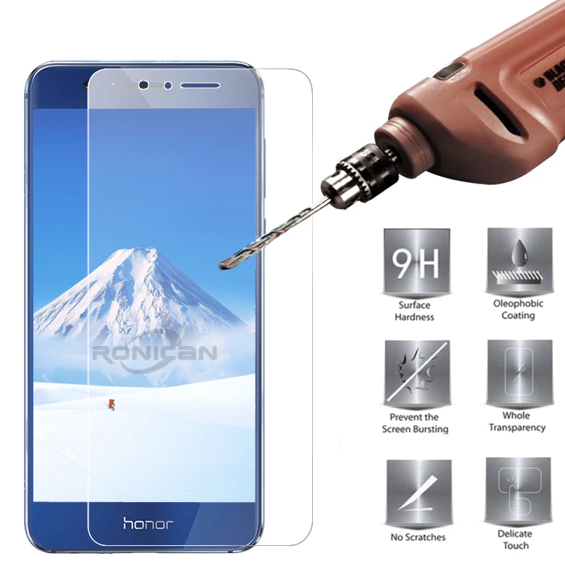 Vidrio templado para Huawei Honor 8, Protector de pantalla de vidrio templado para Huawei Honor 8X 8 Lite, película protectora de vidrio Honor 8C, 2 uds.