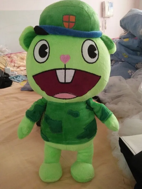 Anime THF Happy Tree Friends Plush Dolls Soldier Fliqpy 40cm Toys