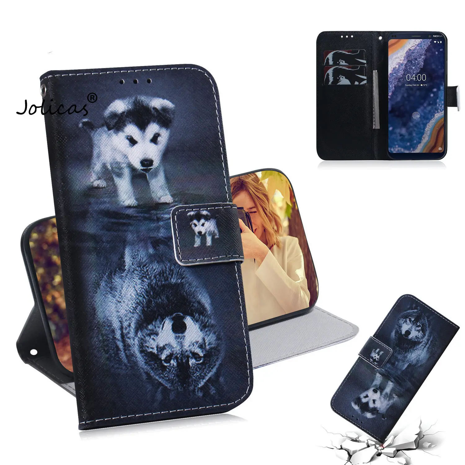 Painting PU Leather Phone Bag For capinha Nokia 9 PureView Hot Cases Caso Soft TPU Cases sFor Capinha Nokia telefon 9 PureView