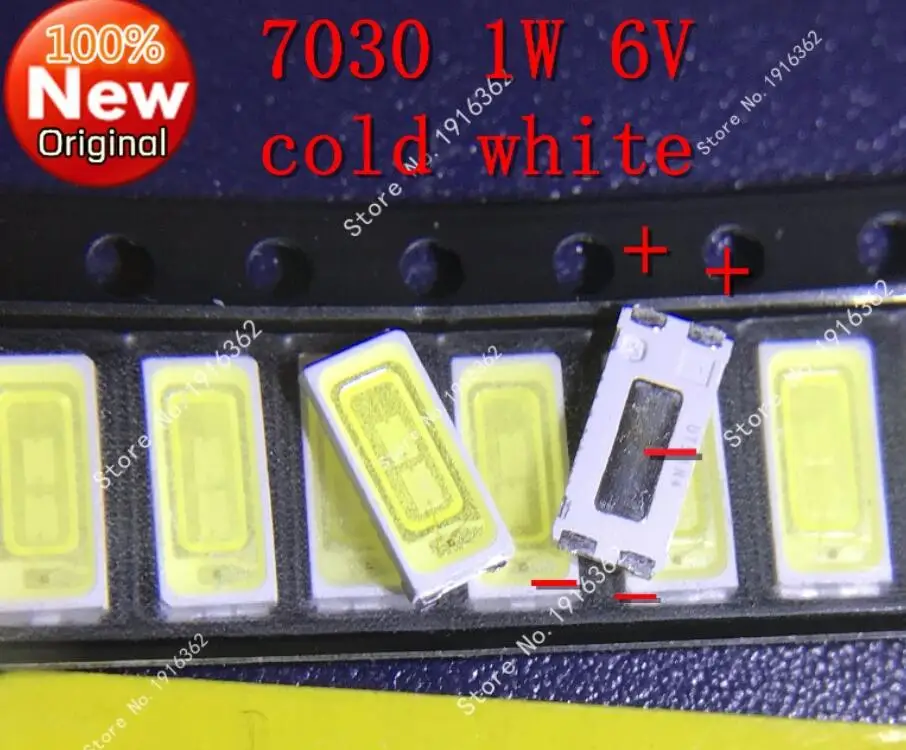 

200PCS/Lot High power LED LCD TV backlight lamp lamp 7030 1W 6V 7030 LED cold white light