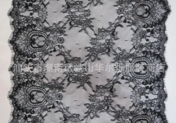 FREE SHIPPING superb 40cm wide 3 yards per piece non-elastic eyelash lace trim , XERY0112L