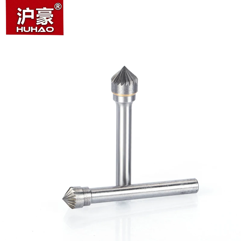 HUHAO 1pc 6mm Shank Tungsten Steel Cutter Metal Grinding Carving Rotary File Cylindrical Router Bit For Metal Polishing K Type