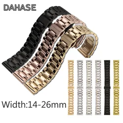 14 16 17 18 19 20mm 21 22mm 23 24 26mm 5 Beads Replacement Stainless Steel Watch Band Metal Watch Straps Bracelet