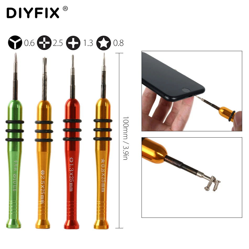 Набор прецизионных отверток DIYFIX для iPhone 6, 6s, 7, 8, 8 Plus, набор инструментов для ремонта, открывающаяся присоска с ЖК-дисплеем, пластиковая мотка