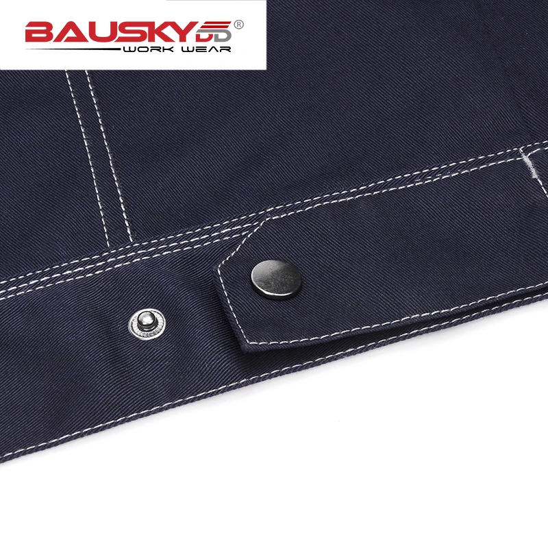 Bauskydd High quality durable Mens multi pocket dark blue work  jacket workwear mechanic construction Jacket men