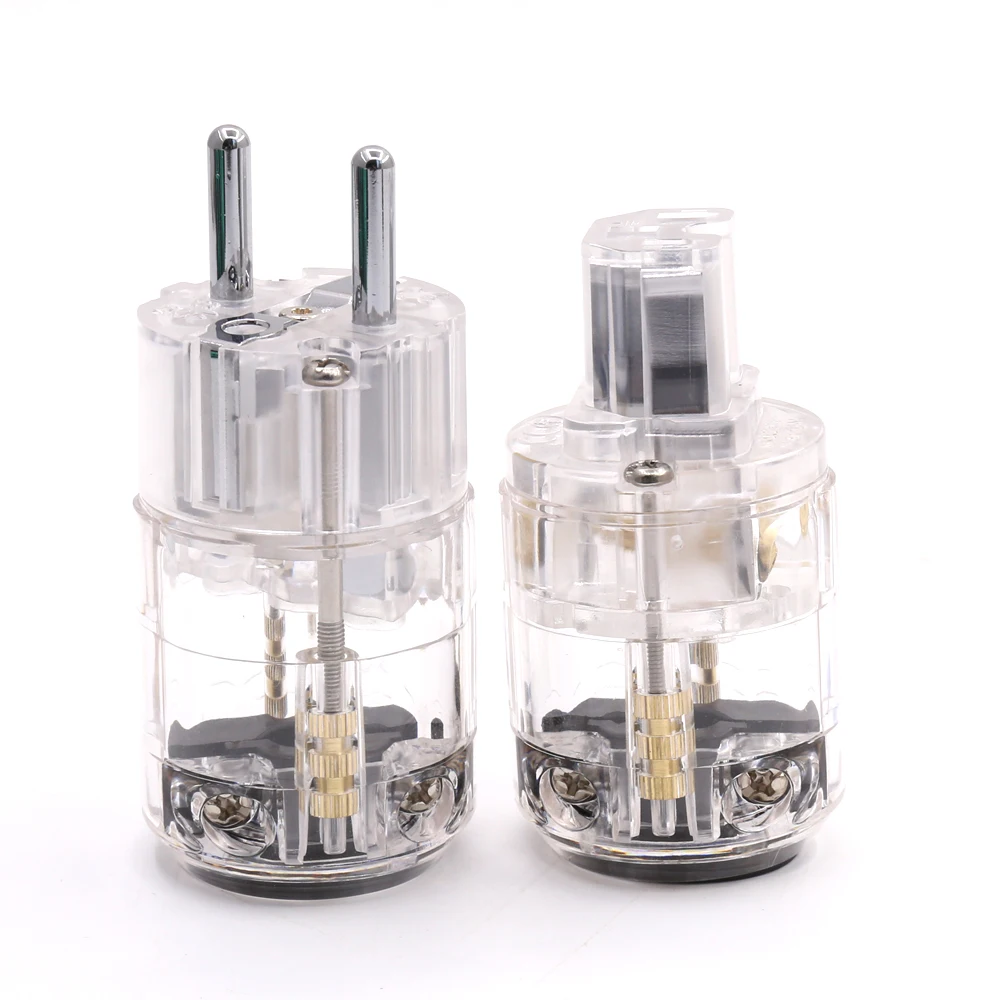 Hi-Fi родиевый штекер EU Schuko, гнездовой разъем IEC для кабеля питания Hi-Fi, вилки европейского стандарта