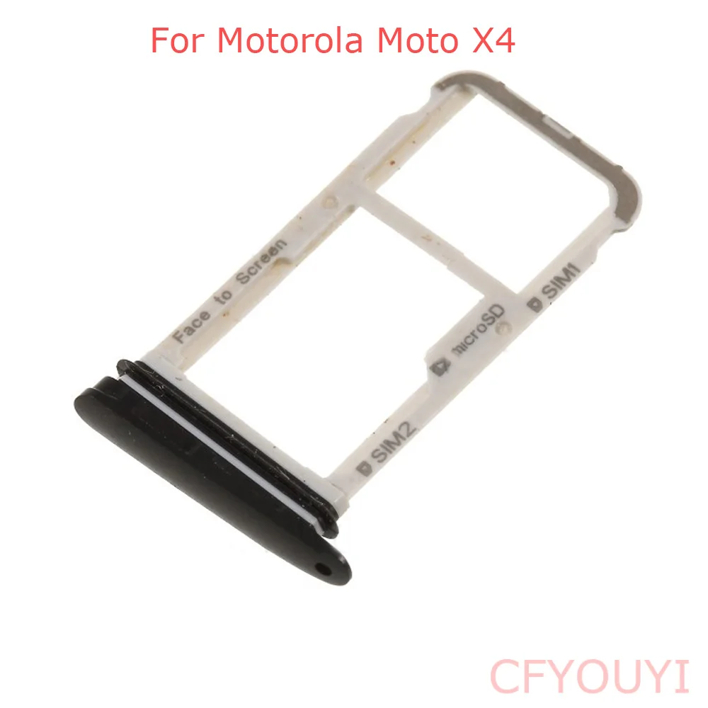 For Motorola Moto X4 4th gen SIM Tray Micro SD Card Tray Holder Slot Replacement Part Black Color