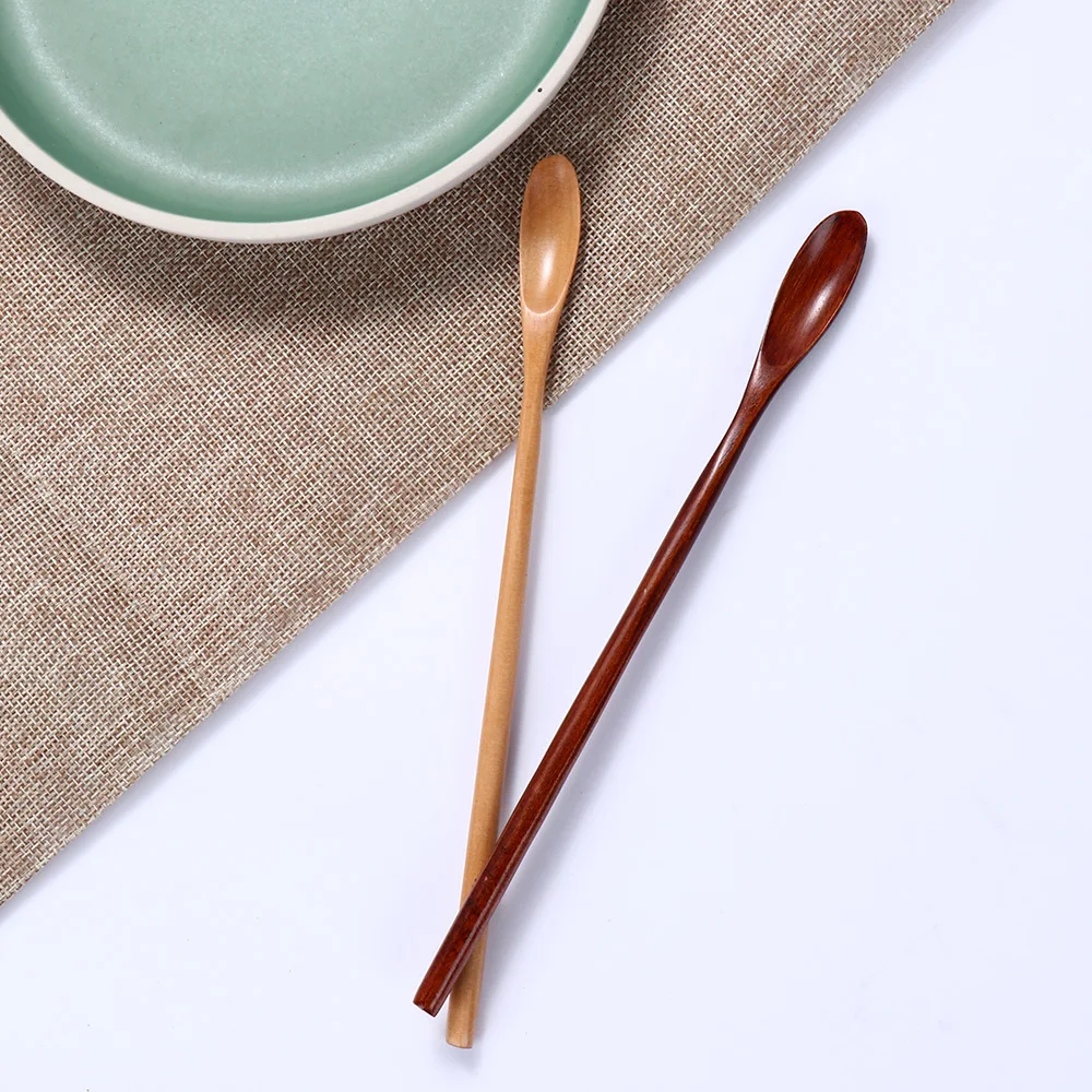 1pc Long Handle Wooden Spoons For Cooking Honey Server Tea Coffee Stirring Spoons Honey Tea Scoops Coffee Accessories