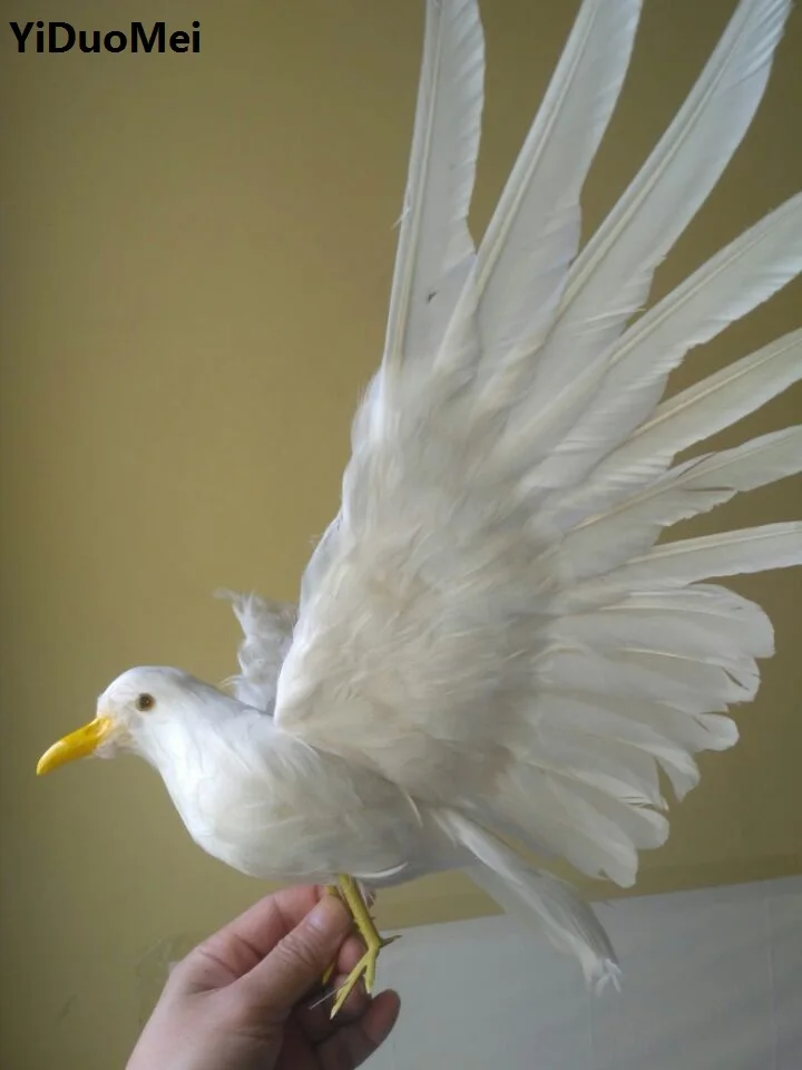 large 30x45cm artificial white feathers dove model peace bird spreading wings,handicraft,home garden decoration gift a1488