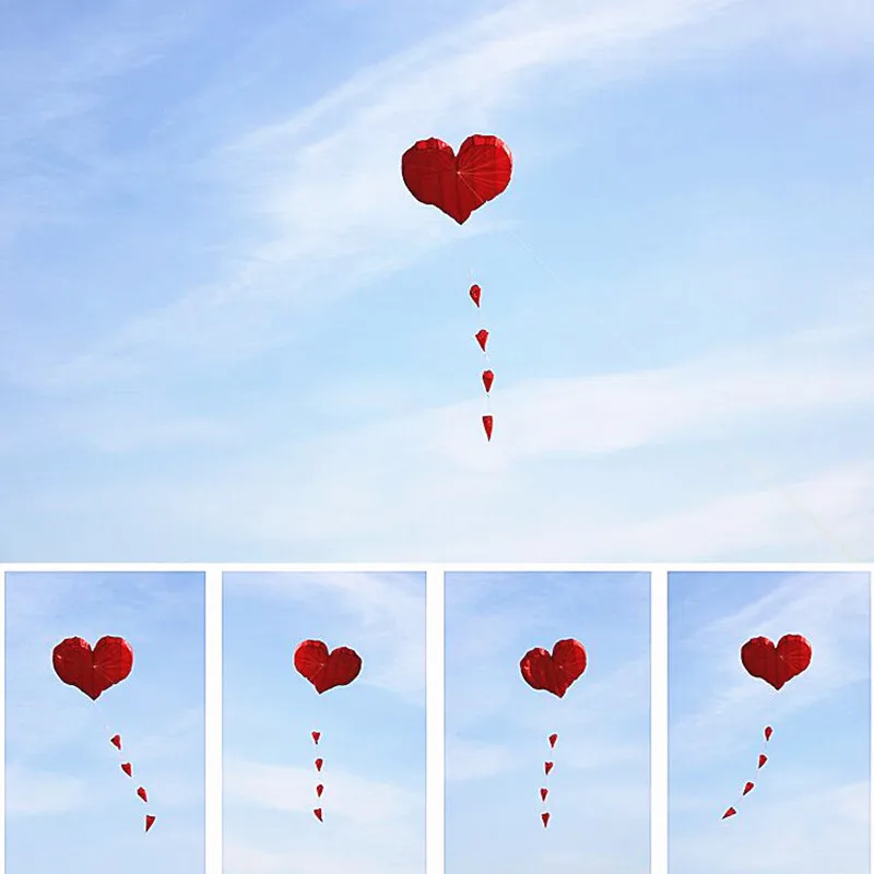 

Free shipping love heart kites soft kites flying for adults kites nylon windsock parapente vliegers voor volwassenen outdoor fun