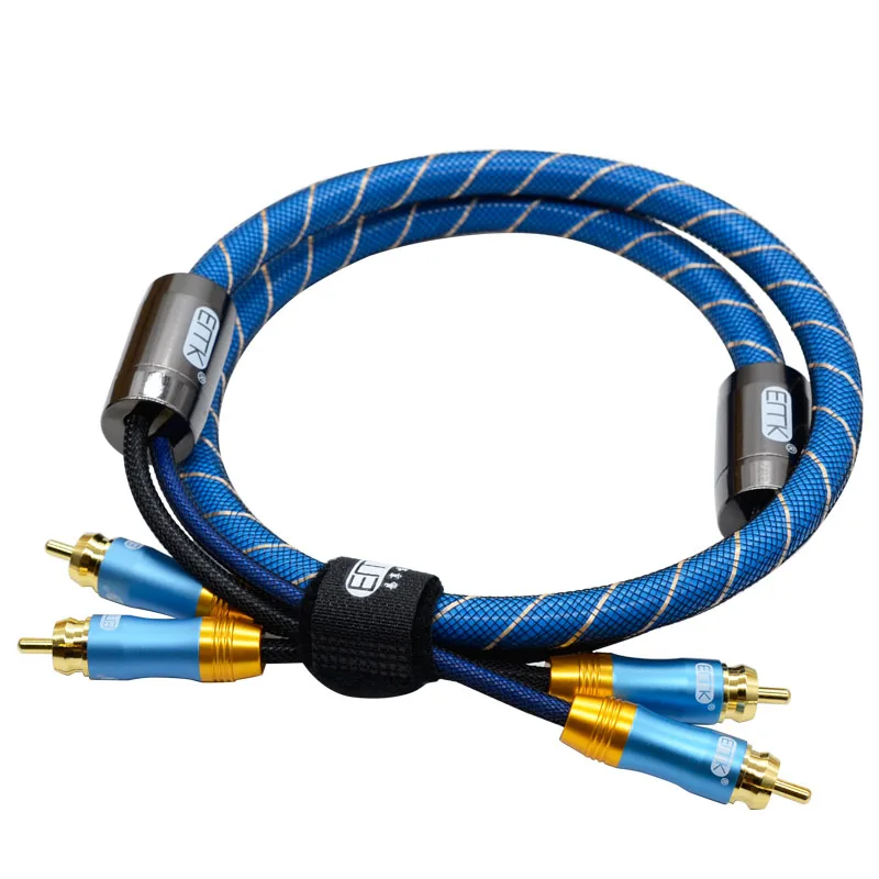 2RCA كابل ستيريو أعلى درجة المزدوج 2RCA ذكر إلى ذكر 2 RCA كابل الصوت الرقمي والتناظري مزدوجة محمية PRO سلسلة الحبل ل AV Hi-Fi