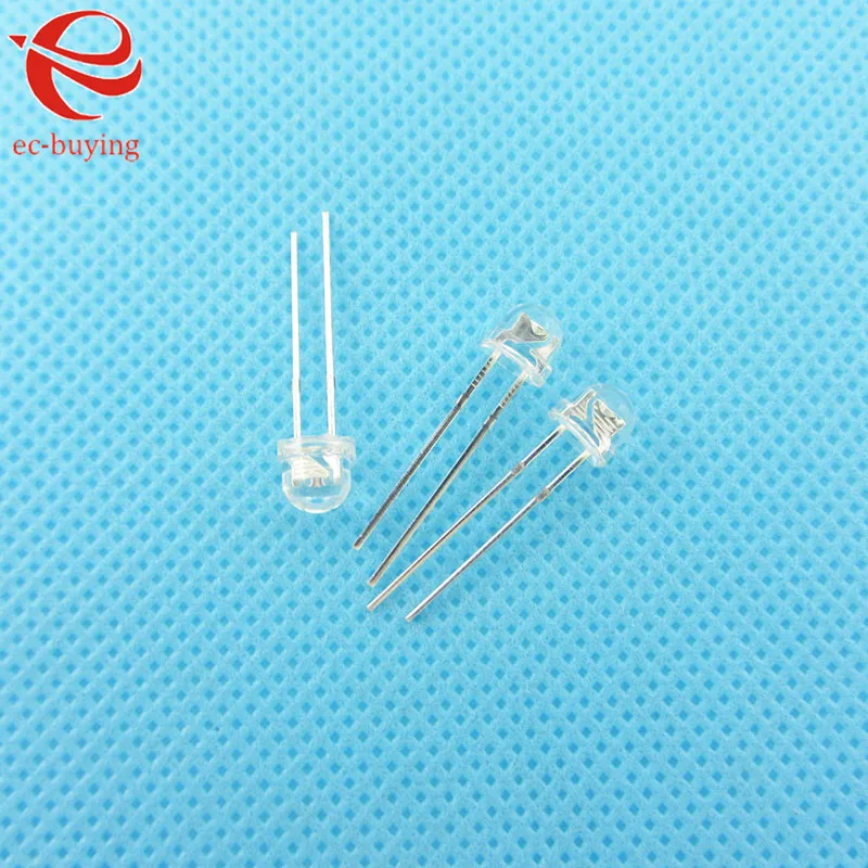 20pcs/lot F5 5mm White Straw Hat Light Emitting Diode Ultra Bright LED Lamp Bead Plug-in DIY Kit Practice Wide Angle 5 mm