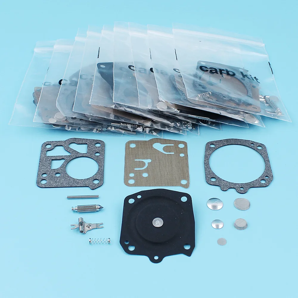 10Pc/Lot Carburetor Diaphragm Rebuild Repair Kit For Husqvarna 61 66 266 268 272 281 288 Chainsaw Carb Tillotson RK-23HS
