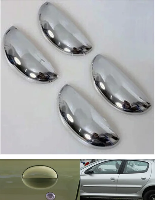 FUNDUOO For Peugeot 206 206cc 207 BYD F0 New Chrome Car Door Handle Cover Cup Bowl Trim Sticker Car Styling Accessories