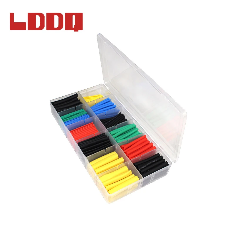 LDDQ 530pcs Heat Shrink Tube shrinkage ratio 2:1 Thermal contra Sleeve cable termoretractil pvc tube tubing Wrap Wire Cable